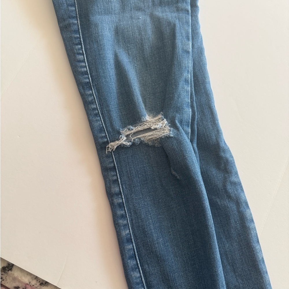 Express Ankle Legging High Rise Distressed Jeans - Picture 4 of 9